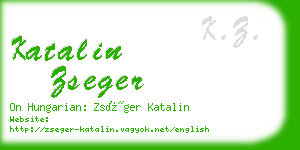 katalin zseger business card
